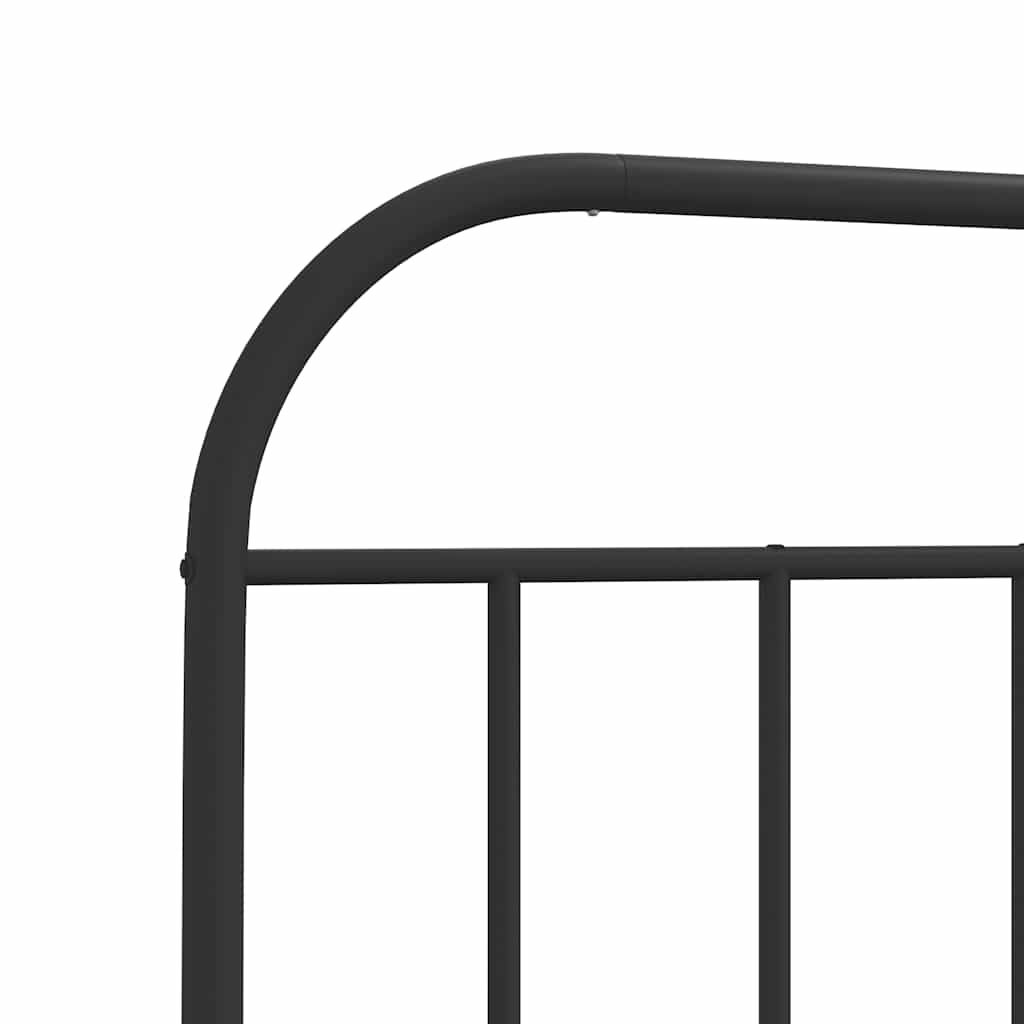 vidaXL Bedframe met hoofd- en voeteneinde metaal zwart 90x200 cm