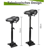 Elektrische step, zitting voor 13 cm-19 cm gebogen randen, voetenplank, voor Segway Ninebot Max G30D II, e-step, zitje voor volwassenen, inklapbaar, schokbestendig, in hoogte verstelbaar van 55-68 cm