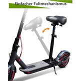 Elektrische step, zitting voor 13 cm-19 cm gebogen randen, voetenplank, voor Segway Ninebot Max G30D II, e-step, zitje voor volwassenen, inklapbaar, schokbestendig, in hoogte verstelbaar van 55-68 cm