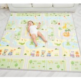 SUPERBE BEBE Baby Speelmat 180x200x1.5cm XXL Omkeerbare Foam Vloermat - Baby Speeltapijt - Zintuiglijke Ontwikkeling Speelkleed Cadeau Schatje