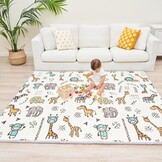 SUPERBE BEBE Baby Speelmat 180x200x1.5cm XXL Omkeerbare Foam Vloermat - Baby Speeltapijt - Zintuiglijke Ontwikkeling Speelkleed Cadeau Schatje