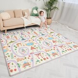 SUPERBE BEBE Baby Speelmat 180x200x1.5cm XXL Omkeerbare Foam Vloermat - Baby Speeltapijt - Zintuiglijke Ontwikkeling Speelkleed Cadeau Schatje