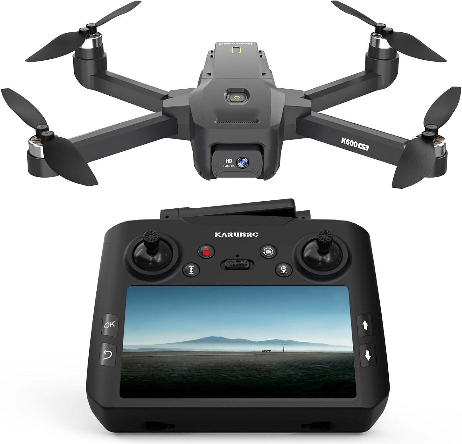 GPS-drone met EIS camera voor volwassenen en beginners,4,5 inch HD-scherm,afstandsbediening,Al Track&Orbit Mode,Follow Me Drone GPS Professional,automatische terugkeer naar huis,32 GB SD-kaart
