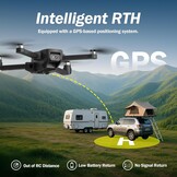 GPS-drone met EIS camera voor volwassenen en beginners,4,5 inch HD-scherm,afstandsbediening,Al Track&Orbit Mode,Follow Me Drone GPS Professional,automatische terugkeer naar huis,32 GB SD-kaart