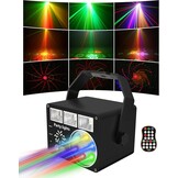 Nachtlichtspellen, discolichtspel, muziekgestuurd en stroboscoop, DJ-avondlichtspel met afstandsbediening, podiumlamp met USB-kabel voor Halloween, feest, Kerstmis
