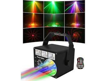 Nachtlichtspellen, discolichtspel, muziekgestuurd en stroboscoop, DJ-avondlichtspel met afstandsbediening, podiumlamp met USB-kabel voor Halloween, feest, Kerstmis