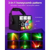 Nachtlichtspellen, discolichtspel, muziekgestuurd en stroboscoop, DJ-avondlichtspel met afstandsbediening, podiumlamp met USB-kabel voor Halloween, feest, Kerstmis