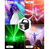 Nachtlichtspellen, discolichtspel, muziekgestuurd en stroboscoop, DJ-avondlichtspel met afstandsbediening, podiumlamp met USB-kabel voor Halloween, feest, Kerstmis
