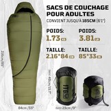 1TG Tactical 1 Persoon Ultralicht Mummy Slaapzak, Ranger Groen, 4 Seizoenen (-4 tot 2°C/26°F tot 36°F), 1,76 kg (3,88 lbs), Ideaal voor Outdoor Camping, Trekking, Reizen