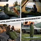 1TG Tactical 1 Persoon Ultralicht Mummy Slaapzak, Ranger Groen, 4 Seizoenen (-4 tot 2°C/26°F tot 36°F), 1,76 kg (3,88 lbs), Ideaal voor Outdoor Camping, Trekking, Reizen
