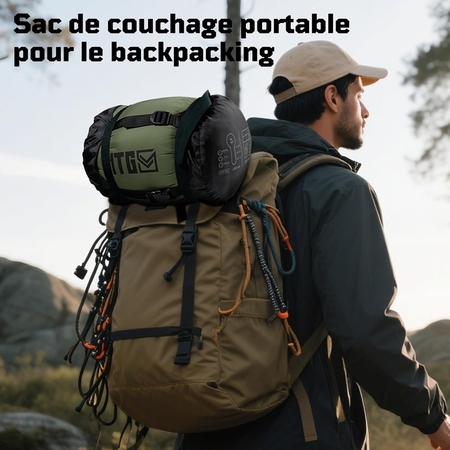 1TG Tactical 1 Persoon Ultralicht Mummy Slaapzak, Ranger Groen, 4 Seizoenen (-4 tot 2°C/26°F tot 36°F), 1,76 kg (3,88 lbs), Ideaal voor Outdoor Camping, Trekking, Reizen