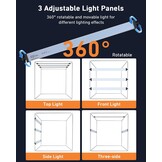 DUCLUS Fotobox 80 cm (32 inch), professionele opvouwbare fotostudioset met 3 verstelbare ledpanelen en 5600 K traploos dimbaar, 6 matte PP backdrops, lichttent voor grote productfotografie - Maat 80x80x80cm