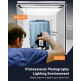 DUCLUS Fotobox 80 cm (32 inch), professionele opvouwbare fotostudioset met 3 verstelbare ledpanelen en 5600 K traploos dimbaar, 6 matte PP backdrops, lichttent voor grote productfotografie - Maat 80x80x80cm