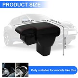 Armleuningbox, compatibel met Nissan Juke/Infiniti ESQ 2011-2019, middenarmsteun, dubbellaags, auto-opbergdoos met 3 USB, zwart leer met rode lijnen