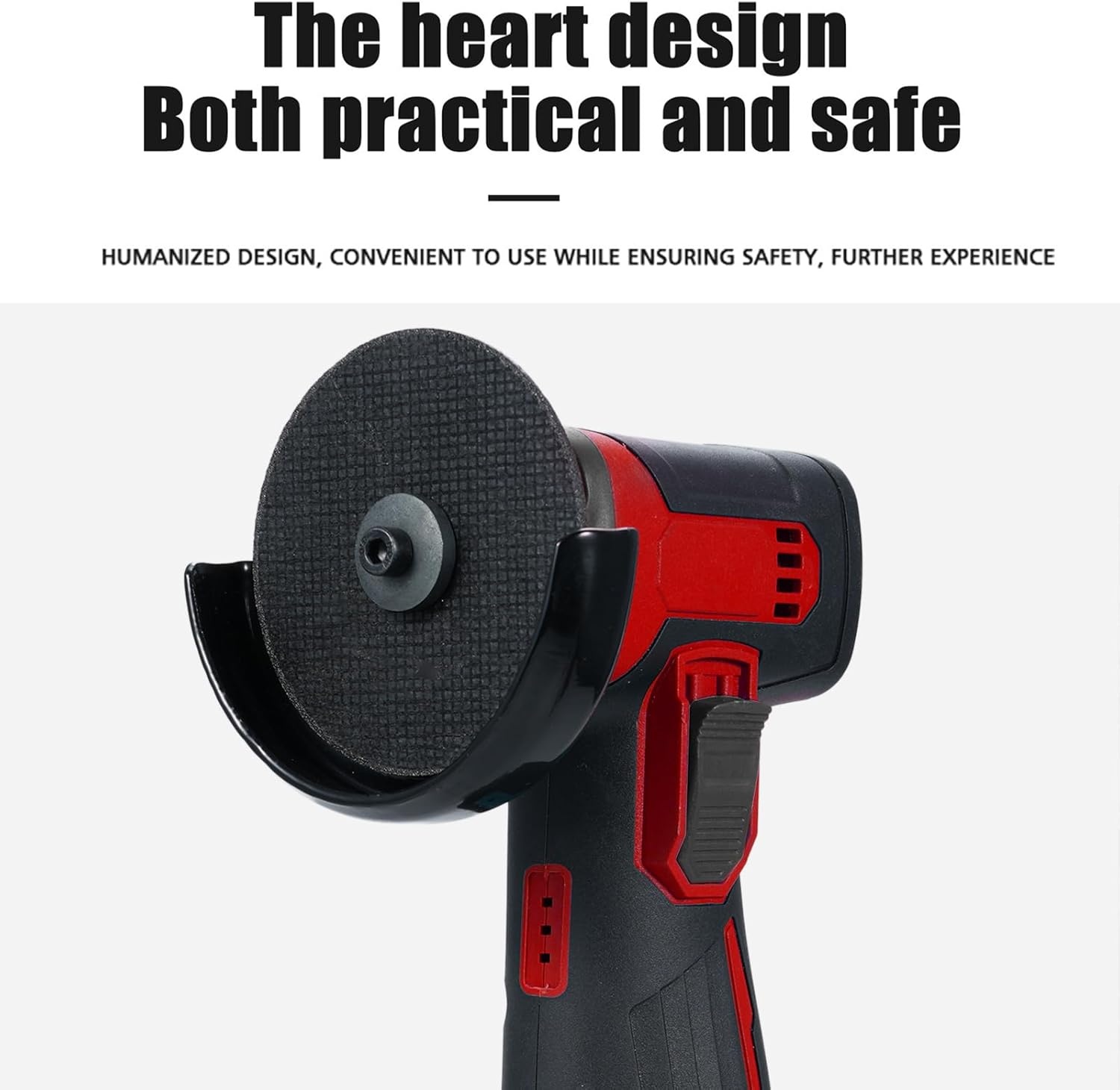 Mini-haakse slijper, 12 V, diameter van het slijpblad 3 inch/76 mm, 19500 omw/min, draadloze haakse slijper 2 batterijen 1300 mAh en oplader, 6 snijschijven, voor slijpen en snijden (rood)