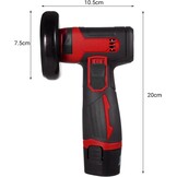 Mini-haakse slijper, 12 V, diameter van het slijpblad 3 inch/76 mm, 19500 omw/min, draadloze haakse slijper 2 batterijen 1300 mAh en oplader, 6 snijschijven, voor slijpen en snijden (rood)