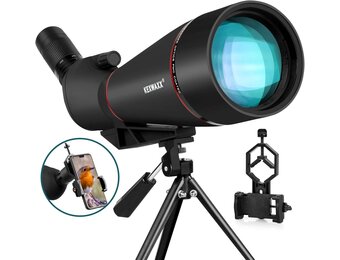 Spektive 25-75X 100MM voor sportschutters, jacht, vogelobservatie, IPX7 waterdicht, FMC BAK4 Prisma met statief, mobiele telefoonadapter, zwart