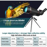 Spektive 25-75X 100MM voor sportschutters, jacht, vogelobservatie, IPX7 waterdicht, FMC BAK4 Prisma met statief, mobiele telefoonadapter, zwart