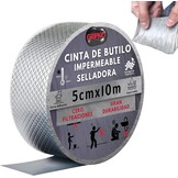 Butyltape, waterdicht, 10 m x 5 cm, aluminium tape voor het repareren van buizen, scheuren, druppels, afdichtingstape voor verschillende oppervlakken, lange houdbaarheid