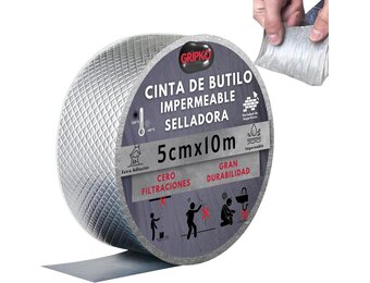 Butyltape, waterdicht, 10 m x 5 cm, aluminium tape voor het repareren van buizen, scheuren, druppels, afdichtingstape voor verschillende oppervlakken, lange houdbaarheid