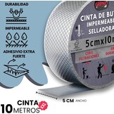 Butyltape, waterdicht, 10 m x 5 cm, aluminium tape voor het repareren van buizen, scheuren, druppels, afdichtingstape voor verschillende oppervlakken, lange houdbaarheid