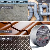 Butyltape, waterdicht, 10 m x 5 cm, aluminium tape voor het repareren van buizen, scheuren, druppels, afdichtingstape voor verschillende oppervlakken, lange houdbaarheid