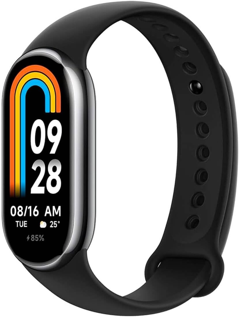 Xiaomi Mi Smart Band 8 Activiteitentracker, AMOLED-display, hartslagbewaking, 190 mAh, 150+ sportmodi, tot 16 dagen batterijduur, zwart