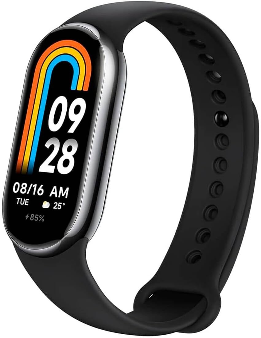 Xiaomi Mi Smart Band 8 Activiteitentracker, AMOLED-display, hartslagbewaking, 190 mAh, 150+ sportmodi, tot 16 dagen batterijduur, zwart