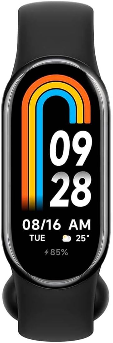 Xiaomi Mi Smart Band 8 Activiteitentracker, AMOLED-display, hartslagbewaking, 190 mAh, 150+ sportmodi, tot 16 dagen batterijduur, zwart