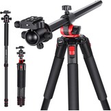 NEEWER 200 cm statief voor camera, monopod met middenkolom en kogelgewricht van aluminium, QR-plaat, boogtype, tas, camerahouder voor statief, horizontale belasting, maximale belasting 15 kg - Maat 200cm