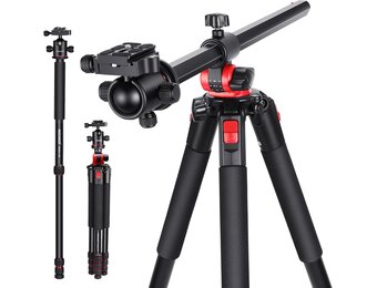 NEEWER 200 cm statief voor camera, monopod met middenkolom en kogelgewricht van aluminium, QR-plaat, boogtype, tas, camerahouder voor statief, horizontale belasting, maximale belasting 15 kg - Maat 200cm