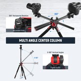 NEEWER 200 cm statief voor camera, monopod met middenkolom en kogelgewricht van aluminium, QR-plaat, boogtype, tas, camerahouder voor statief, horizontale belasting, maximale belasting 15 kg - Maat 200cm