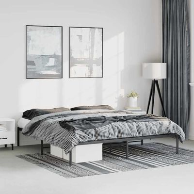 vidaXL Bedframe metaal zwart 183x213 cm