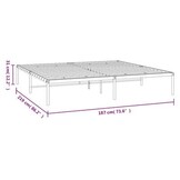 vidaXL Bedframe metaal zwart 183x213 cm