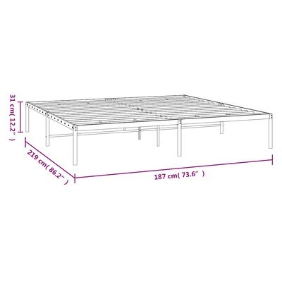 vidaXL Bedframe metaal zwart 183x213 cm