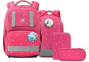 Ergonomische Schooltassenset 5-delig 16L - Roze (41% Korting!)
