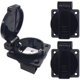 Waterdicht IP44 Europees stopcontact voor type E/F-stekker, 16 A, stofdicht, regenbestendig Duits/Frans industrieel stopcontact met afdekking (3 stuks)