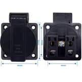 Waterdicht IP44 Europees stopcontact voor type E/F-stekker, 16 A, stofdicht, regenbestendig Duits/Frans industrieel stopcontact met afdekking (3 stuks)