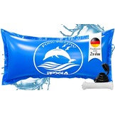 Zwembadkussen, winter, 2 m x 4 m, XXL luchtkussen, zwembad, winterkussen met dubbele naad, veiligheidsventiel, 15 m touw, 0,4 mm dik pvc, tot -25 °C, luchtkussen voor zwembadafdekkingen