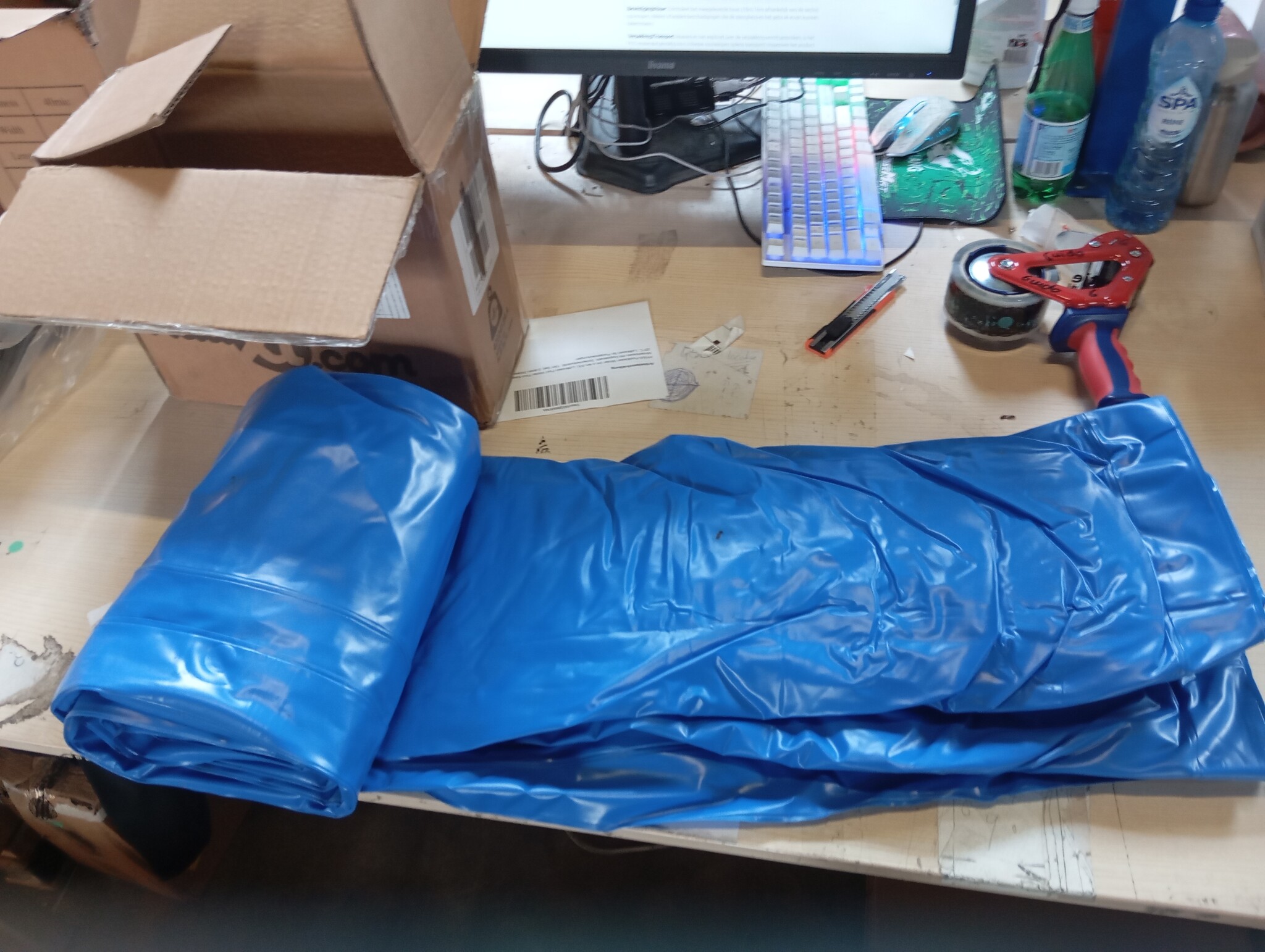 Zwembadkussen, winter, 2 m x 4 m, XXL luchtkussen, zwembad, winterkussen met dubbele naad, veiligheidsventiel, 15 m touw, 0,4 mm dik pvc, tot -25 °C, luchtkussen voor zwembadafdekkingen