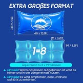 Zwembadkussen, winter, 2 m x 4 m, XXL luchtkussen, zwembad, winterkussen met dubbele naad, veiligheidsventiel, 15 m touw, 0,4 mm dik pvc, tot -25 °C, luchtkussen voor zwembadafdekkingen