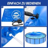 Zwembadkussen, winter, 2 m x 4 m, XXL luchtkussen, zwembad, winterkussen met dubbele naad, veiligheidsventiel, 15 m touw, 0,4 mm dik pvc, tot -25 °C, luchtkussen voor zwembadafdekkingen