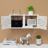 Rekje voor Wandrouters, Opbergdoos voor Wifi-routers, Kabels, ECC-stopcontacten, Wifi-router voor de Muur, Box voor het Verbergen van Verschillende TV-kabels, Decoders, Routers enz. (Kleur: C)