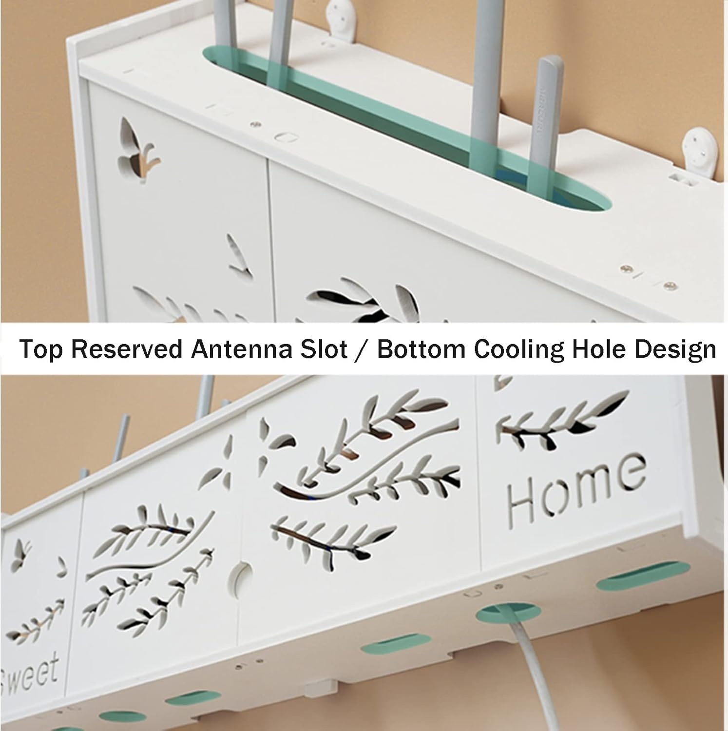 Rekje voor Wandrouters, Opbergdoos voor Wifi-routers, Kabels, ECC-stopcontacten, Wifi-router voor de Muur, Box voor het Verbergen van Verschillende TV-kabels, Decoders, Routers enz. (Kleur: C)