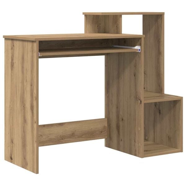 vidaXL Bureau met plank Artisan Eiken 106 x 40 x 88.5 cm Bewerkt hout