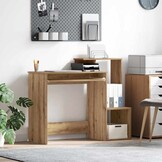 vidaXL Bureau met plank Artisan Eiken 106 x 40 x 88.5 cm Bewerkt hout