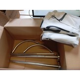 uyoyous Douchegordijnstang, U-vorm, hoek, douchegordijnstangen, roestvrij staal, verstelbare douchestang, zonder boren, badkuipril, rekbaar, voor badkamer, 85-120 cm