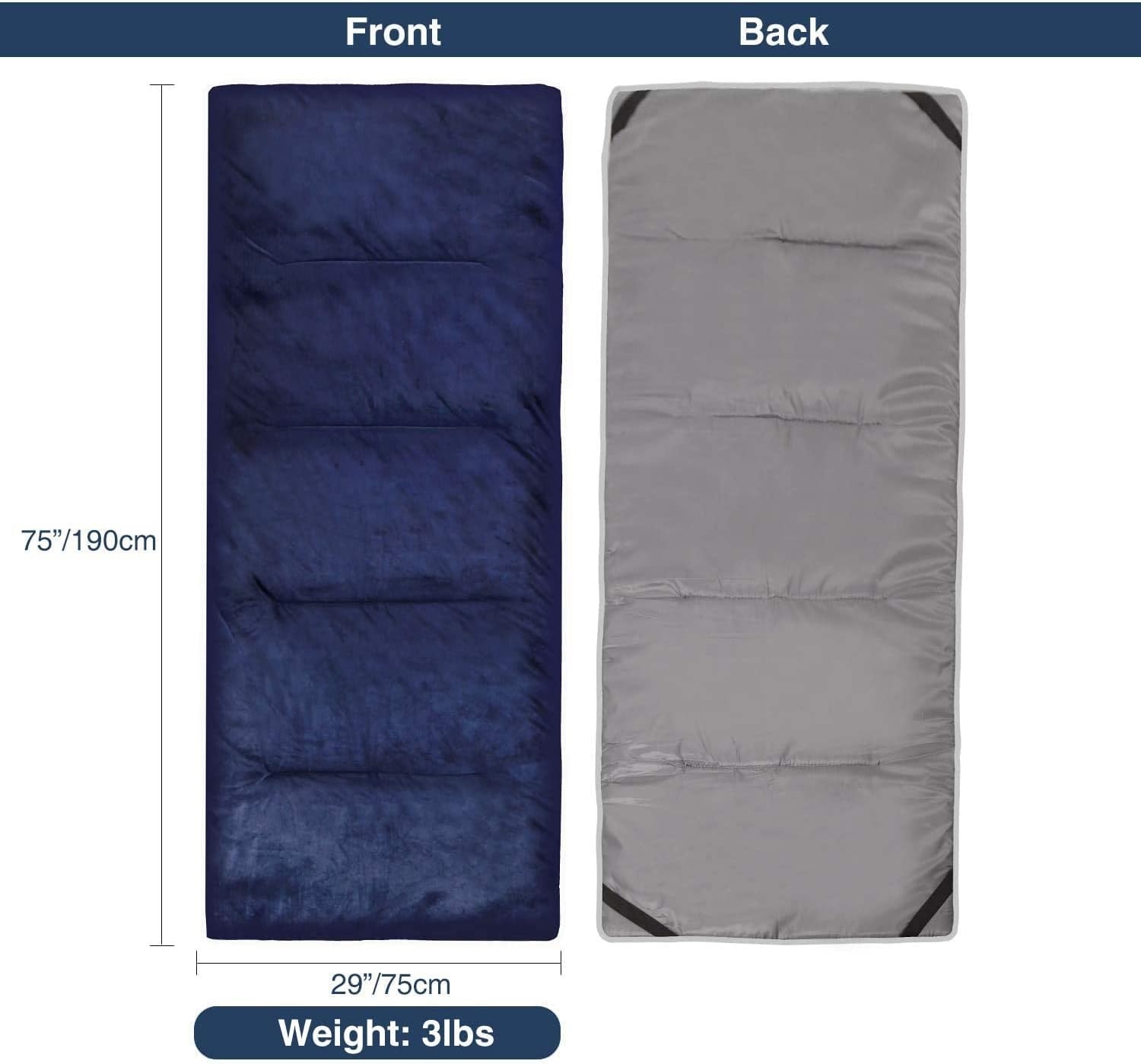 XL Campingbedhoes Katoen 190x75 cm Nachtblauw