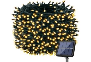 Zonnepanelen Lichtsnoer 24M 220 LEDs Warmwit - 37% Korting!
