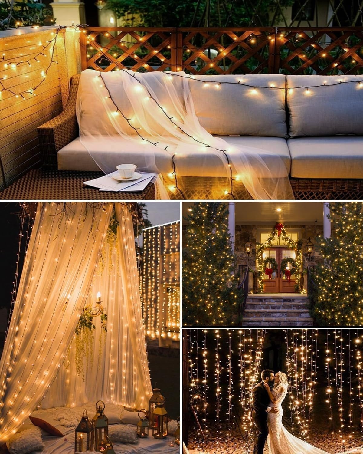 Lichtsnoer op zonne-energie, voor buiten, 22 + 2 m, 220 leds, lichtketting voor buiten, weerbestendig, 8 modi, warmwit, voor tuin, balkon, terras, feest, bruiloft, Kerstmis